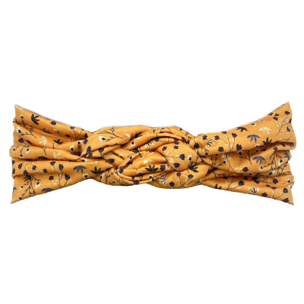 Mustard Antique Floral Infinity Turban