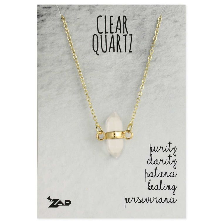 Healing Crystal Clear Quartz Stone Necklace