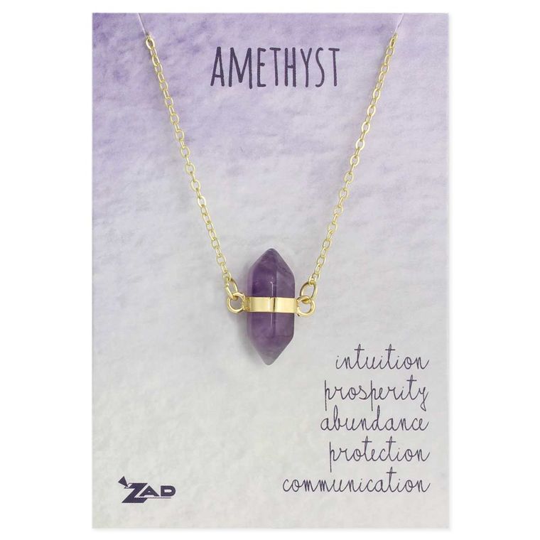 Healing Crystal Amethyst Stone Necklace